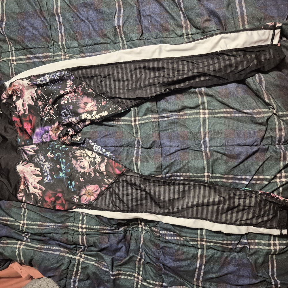Floral Black and White Track Pants